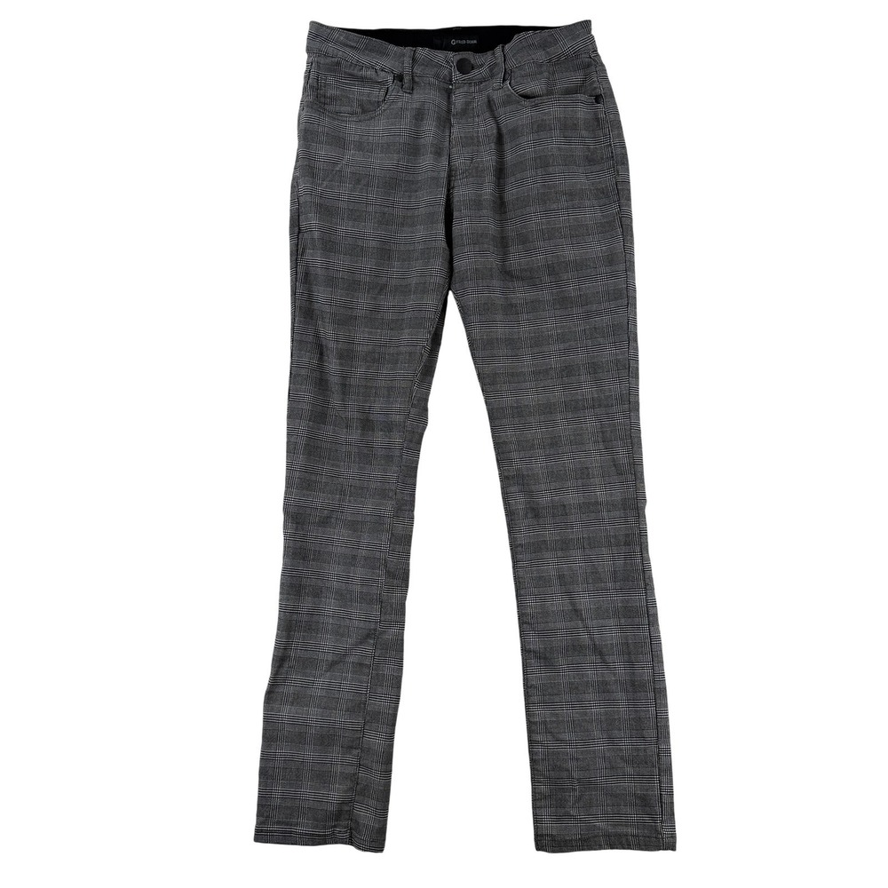 Fried Denim Pants Mens 34x32 Gray Plaid Slim Skinny Stretch Jeans Casual Y2K